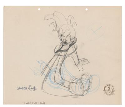 Lot #462 Walter Lantz Signed Woody Woodpecker Production Drawing