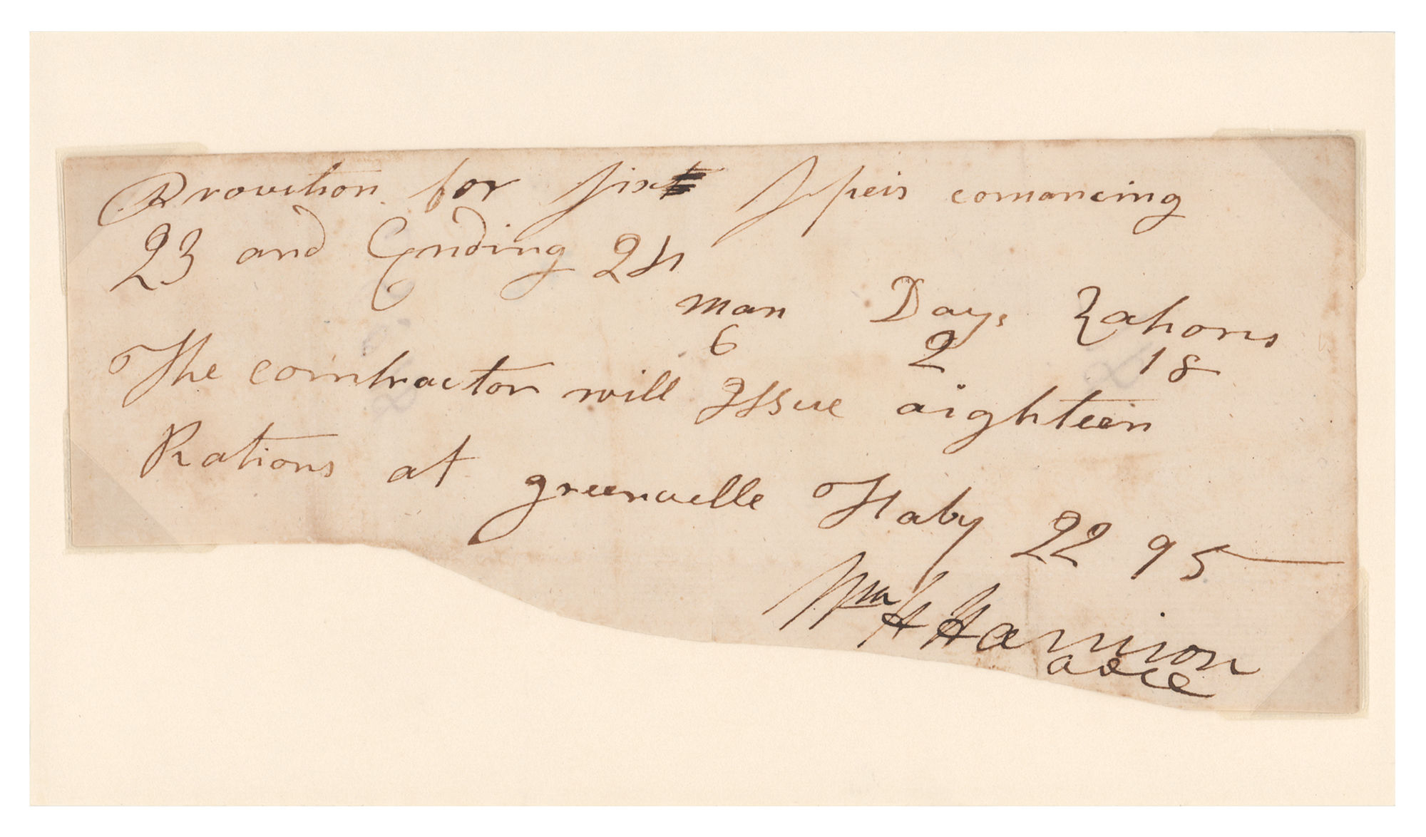 Lot #20 William Henry Harrison Document Signed