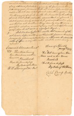 Lot #265 William Livingston Document Signed - Image 2