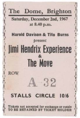 Lot #637 Jimi Hendrix Experience 1967 Brighton Dome Ticket - Image 1