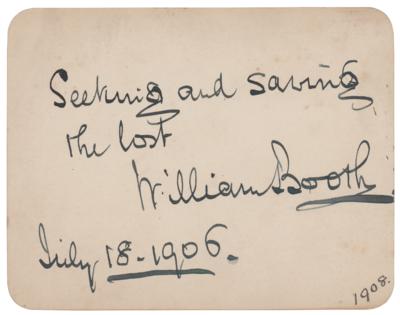 Lot #222 William Booth Autograph Quote Signed