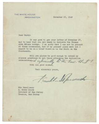 Lot #41 Franklin D. Roosevelt Typed Letter Signed