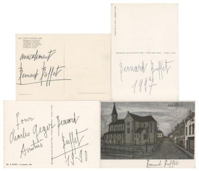 Lot #430 Bernard Buffet (4) Signed Postcards