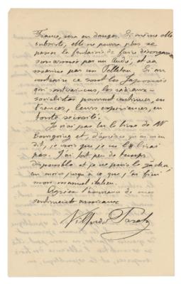 Lot #175 Vilfredo Pareto Autograph Letter Signed - Image 4