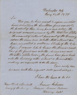 Lot #31 Andrew Johnson Autograph Letter Signed