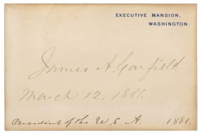 Lot #8007 James A. Garfield Signed White House Card - Image 1