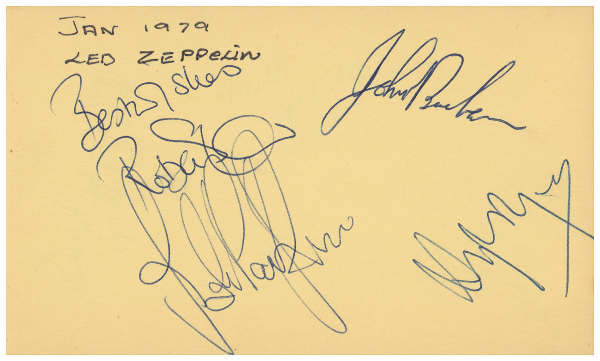 Lot #8049 Led Zeppelin Signatures