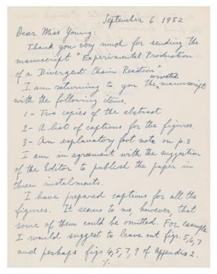 Lot #8025 Enrico Fermi Autograph Letter Signed