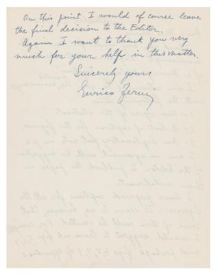 Lot #8025 Enrico Fermi Autograph Letter Signed - Image 2