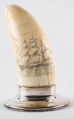 Lot #8012 John F. Kennedy Oval Office Scrimshaw with Autograph Letter Signed by Jacqueline Kennedy