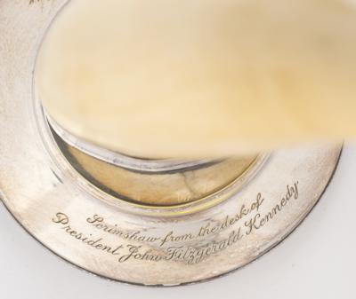Lot #8012 John F. Kennedy Oval Office Scrimshaw with Autograph Letter Signed by Jacqueline Kennedy - Image 4