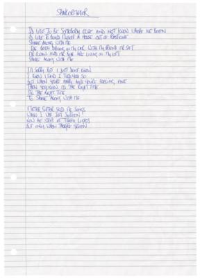 Lot #8051 Oasis: Noel Gallagher Handwritten Lyrics for Definitely Maybe - Image 2