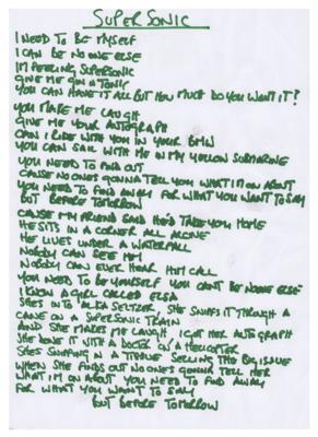 Lot #8051 Oasis: Noel Gallagher Handwritten Lyrics for Definitely Maybe - Image 8