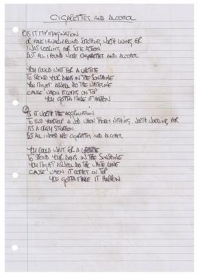 Lot #8051 Oasis: Noel Gallagher Handwritten Lyrics for Definitely Maybe - Image 9