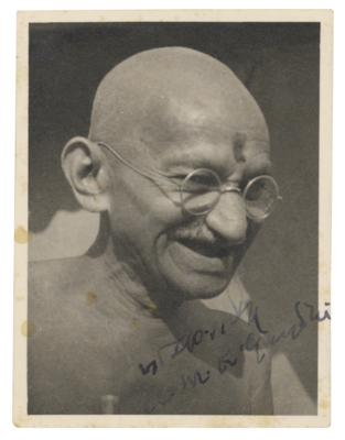 Lot #8015 Mohandas Gandhi Typed Letter Signed and Signed Photograph - Image 3