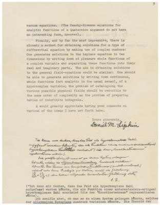 Lot #8018 Albert Einstein Annotated Letter and Typed Letter Signed - Image 7
