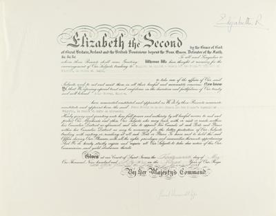 Lot #200 Queen Elizabeth II Document Signed - Image 1