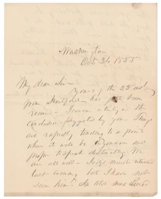 Lot #129 Franklin Pierce Autograph Letter Signed as President - Image 1