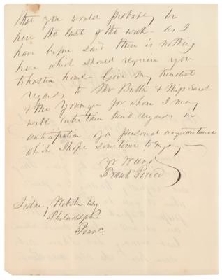 Lot #129 Franklin Pierce Autograph Letter Signed as President - Image 2