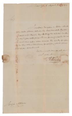 Lot #151 Alexander Hamilton Letter Signed with Free Frank
