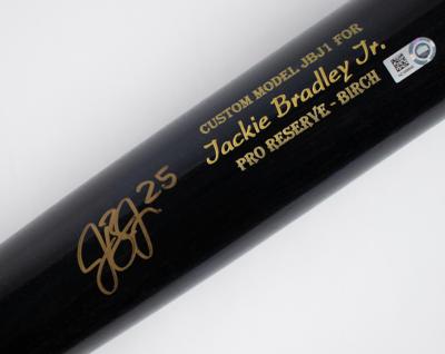 Lot #905 Jackie Bradley, Jr. Signed Baseball Bat