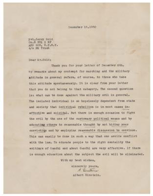 Lot #168 Albert Einstein Typed Letter Signed