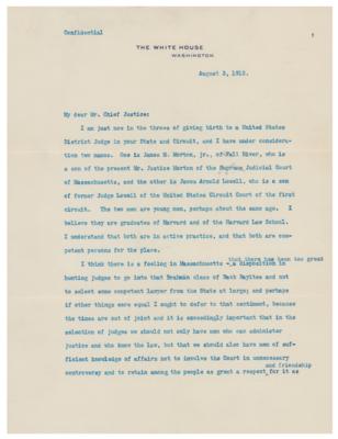Lot #138 William H. Taft Typed Letter Signed as