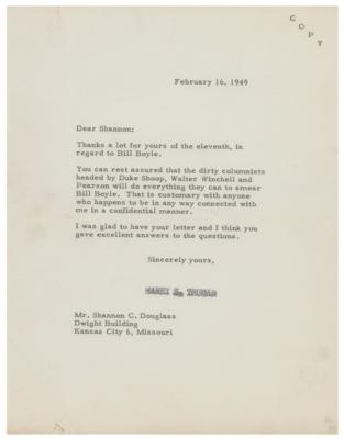 Lot #142 Harry S. Truman Typed Letter Signed - Image 2