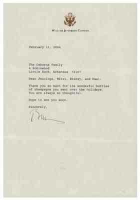 Lot #100 Bill Clinton Typed Letter Signed