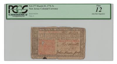 Lot #263 John Hart Signed Currency