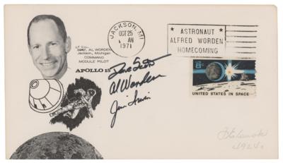 Lot #487 Al Worden's Apollo 15 Crew-Signed Cover
