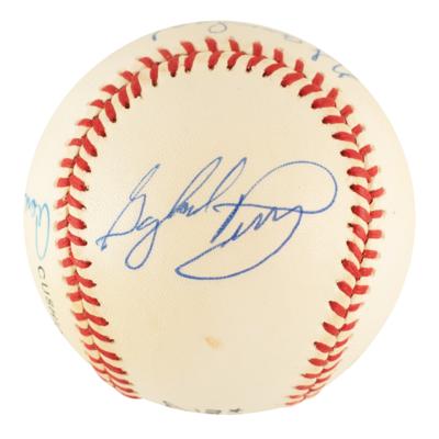 Lot #891 Baseball Hall of Fame Pitchers (6) Signed Baseball - Image 3