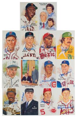 Lot #894 Baseball Hall of Famers (14) Signed Perez-Steele Cards - Image 1