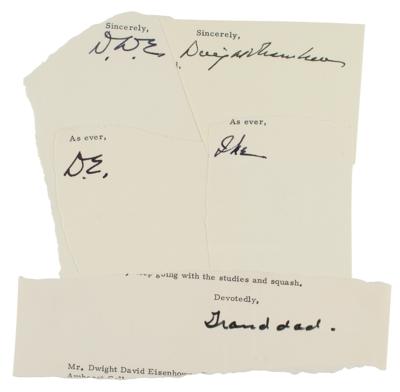 Lot #103 Dwight D. Eisenhower (5) Signatures - Image 1