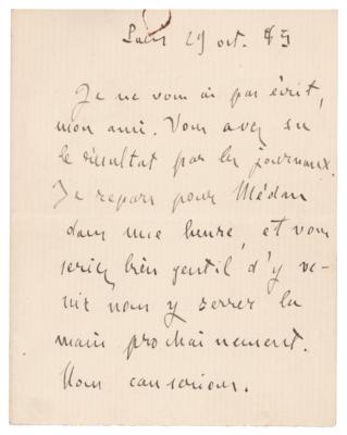 Lot #607 Emile Zola Autograph Letter Signed - Image 1