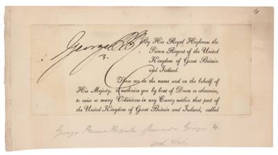 Lot #293 King George IV Signature - Image 1