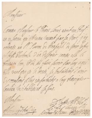 Lot #198 King William III Autograph Letter Signed
