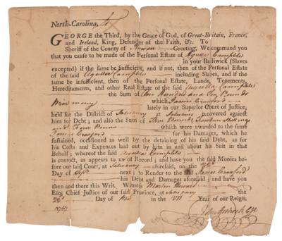 Lot #147 William Hooper Document Signed - Image 2