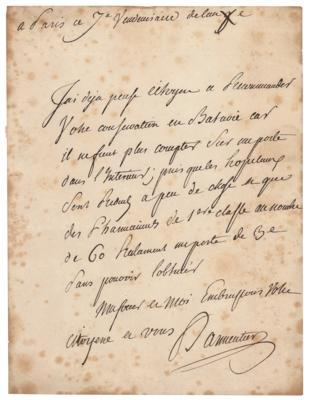 Lot #328 Antoine-Augustin Parmentier Autograph Letter Signed - Image 1