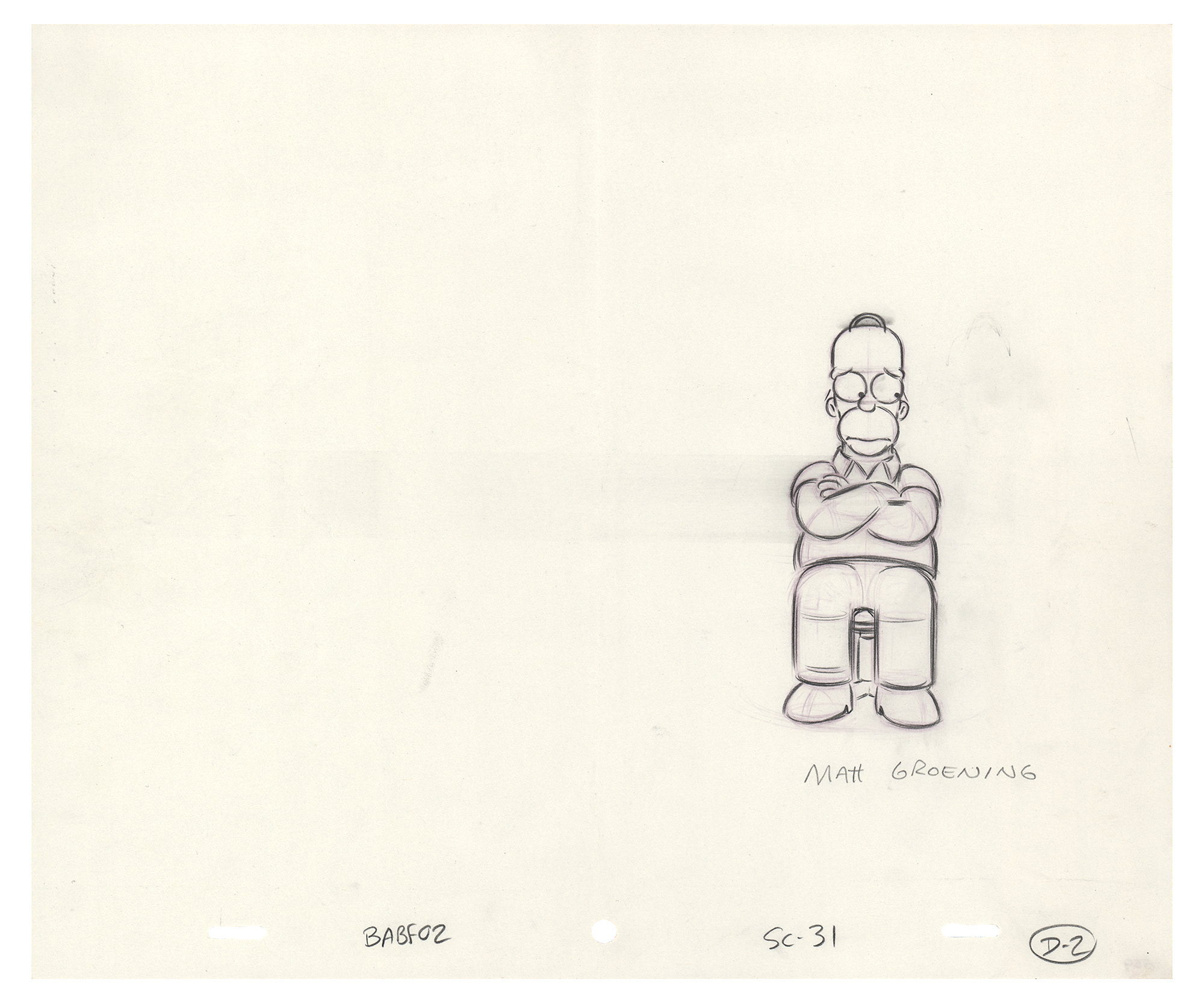 Lot #529 Matt Groening Signed Production Drawing