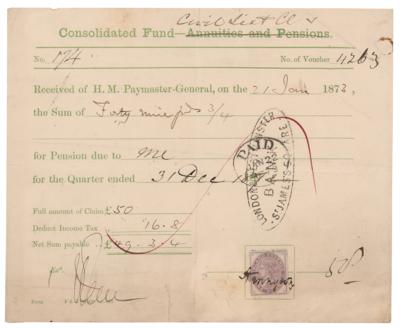 Lot #604 Alfred Lord Tennyson Document Signed - Image 1