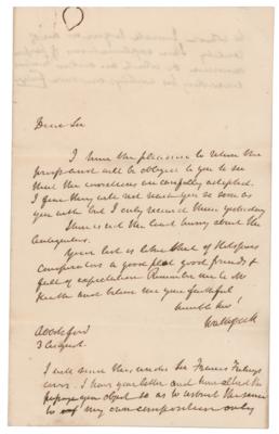Lot #601 Sir Walter Scott Autograph Letter Signed