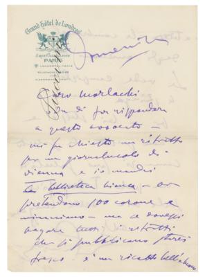 Lot #614 Giacomo Puccini Autograph Letter Signed - Image 1