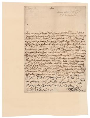 Lot #199 Cosimo III de Medici Letter Signed - Image 1