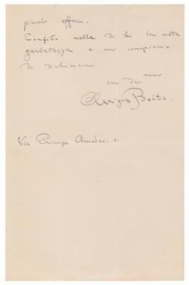 Lot #642 Arrigo Boito Autograph Letter Signed - Image 2