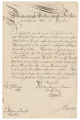 Lot #291 King Christian VII Letter Signed