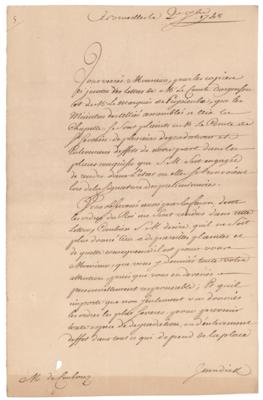 Lot #431 Maurice de Saxe Letter Signed