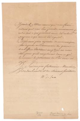 Lot #431 Maurice de Saxe Letter Signed - Image 2