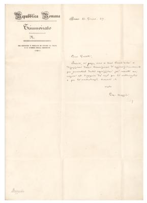 Lot #314 Giuseppe Mazzini Autograph Letter Signed
