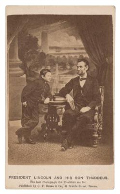 Lot #121 Abraham Lincoln and Tad Lincoln Carte-de-Visite - Image 1